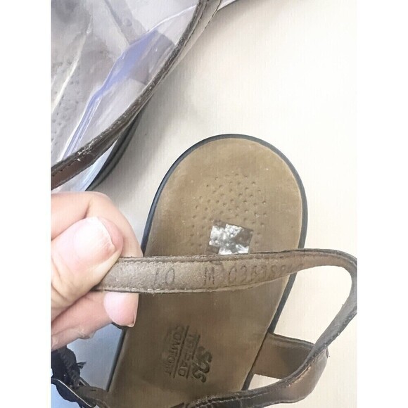 SAS Capri T Strap Sandals Size 10 Leather Classic Comfort Arch Support USA Made - Picture 8 of 10